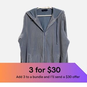 Penningtons full zip velour hoodie.